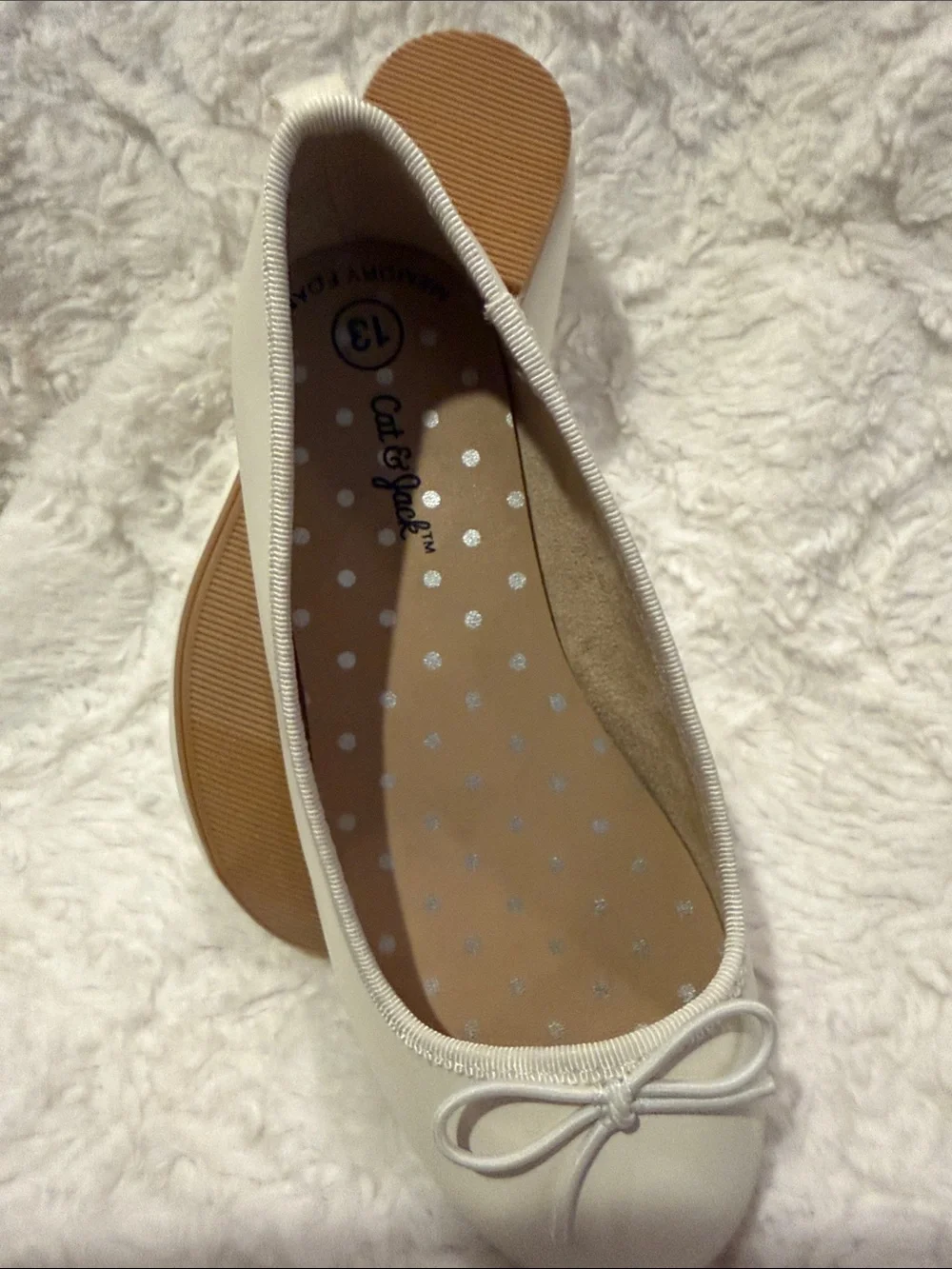 White Girls  Ballet Flats with Bow - Casual Slip-On